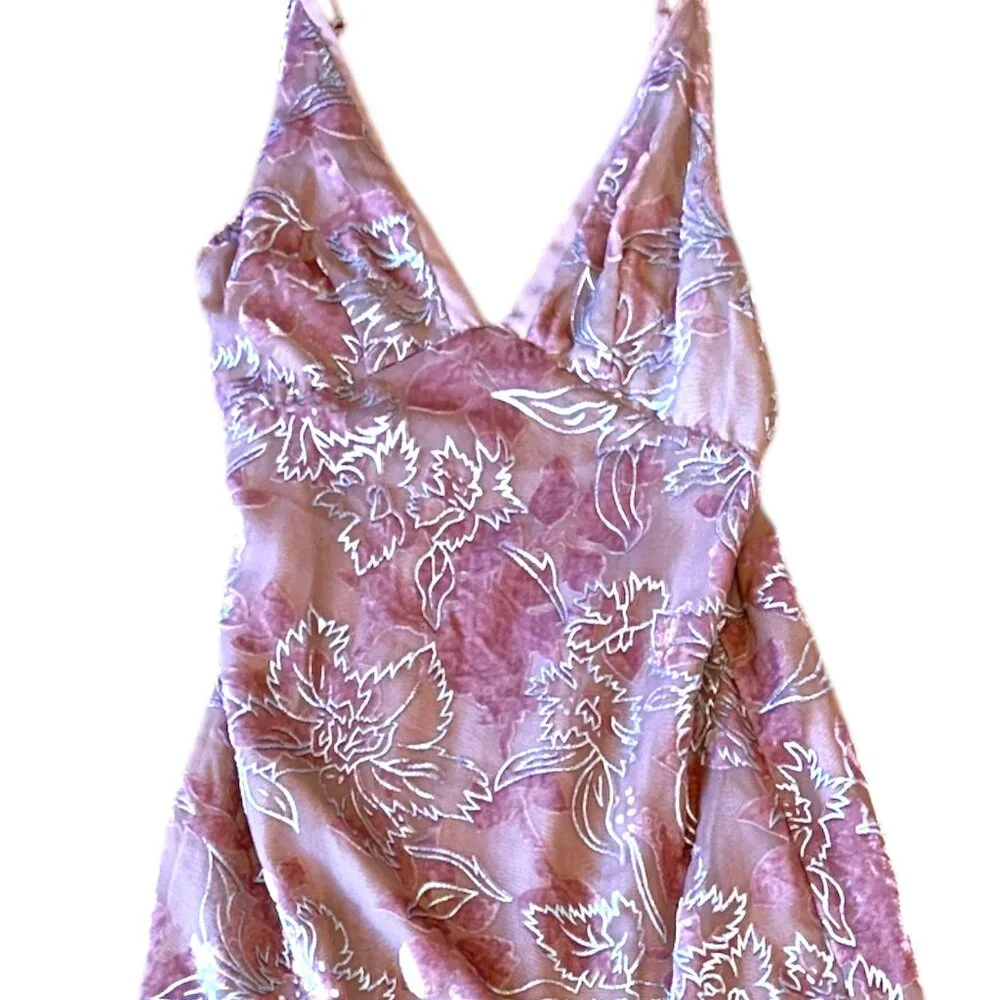 Lulus katrin mauve burnout velvet floral print midi dress - Picture 6 of 9